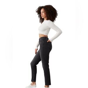 American Eagle Outfitters Mom Jean in Black Wash Charcoal Grey Size 8